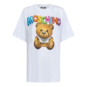 Áo Phông Nữ Moschino White With Teddy Bear Logo Printed 231D T070104411001 Tshirt Màu Trắng Size XXS - Duy Hoang
