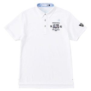 Áo Polo Nam Le Coq Sportif Golf Men's Short Sleeve Shirt QGMVJA02 Màu Trắng - Duy Hoang