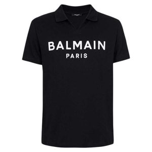 Áo Polo Nam Balmain Logo Print Cotton Shirt Màu Đen - Duy Hoang