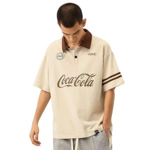 Áo Polo Nam Coca-Cola Logo Coke Màu Kem Size S - Duy Hoang