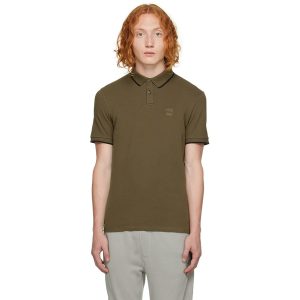 Áo Polo Nam Hugo Boss Slim Fit Logo Màu Xanh Khaki Size S - Duy Hoang