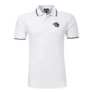 Áo Polo Nam Just Cavalli Men's White Tiger Pattern Collar Stretch Polo Shirt Màu Trắng Size M - Duy Hoang