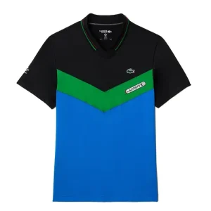Áo Polo Nam Lacoste Men's Slim Fit Tennis Seamless Effect DH1099 MIU Màu Xanh/Đen Size 2 - Duy Hoang