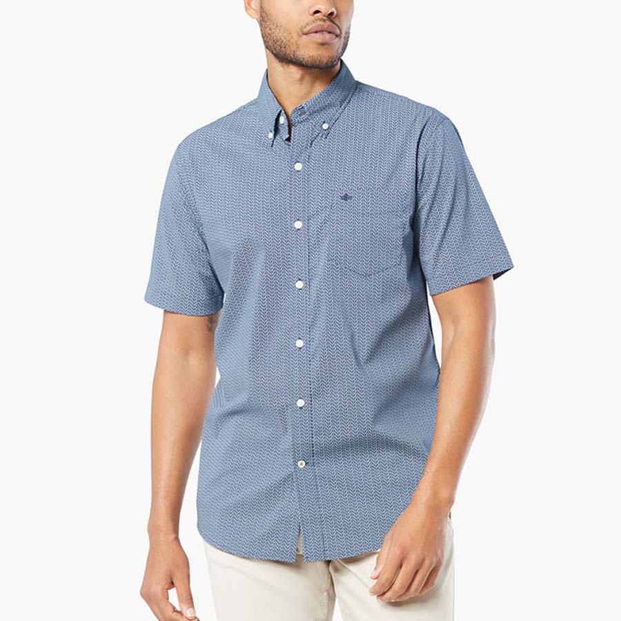 Áo Sơ Mi Cộc Tay Dockers Signature Comfort Flex Shirt, Classic Fit 547080280 Màu Xanh Xám - Duy Hoang