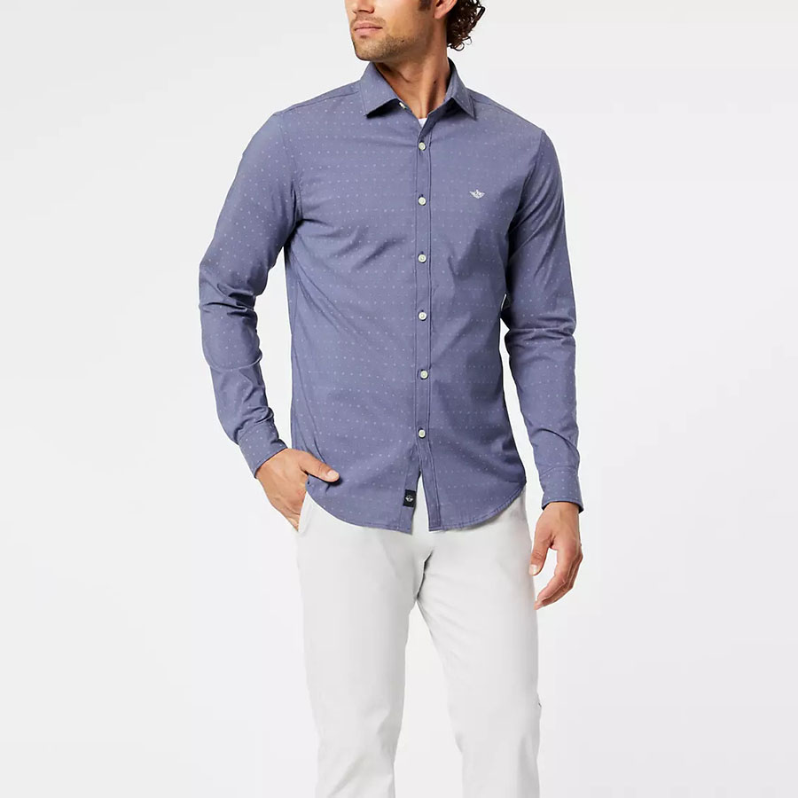 Áo Sơ Mi Dài Tay Dockers Refined Poplin Azul Màu Tím - Duy Hoang