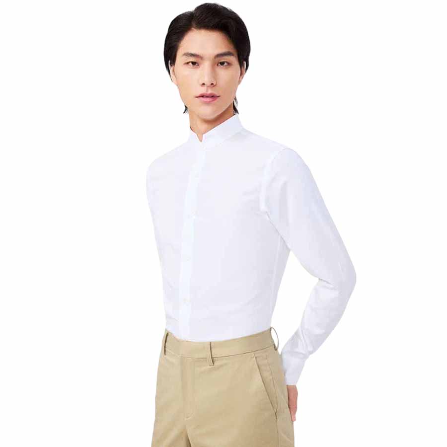 Áo Sơ Mi Dài Tay Nam DETERMINANT 302 Dress Shirt Long White (Slim Fit) Màu Trắng Size 39/84 - Duy Hoang
