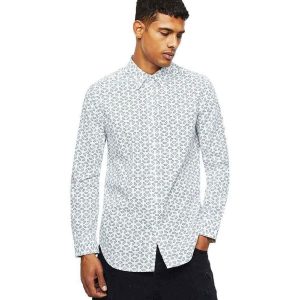 Áo Sơ Mi Dài Tay Nam Diesel Cles D Long Sleeve Shirt 00SGW4 Màu Xanh Trắng Size S - Duy Hoang