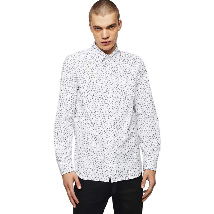 Áo Sơ Mi Dài Tay Nam Diesel Ven Nail Long Sleeve 00S010 – OLAVX Màu Trắng Size M - Duy Hoang