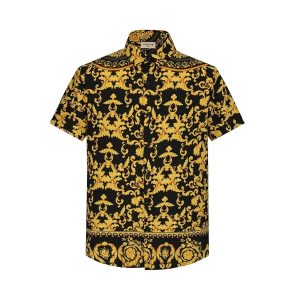 Áo Sơ Mi Nam Frilivin Structured Shirt With Baroque Patterns Màu Đen Vàng Size 50 - Duy Hoang
