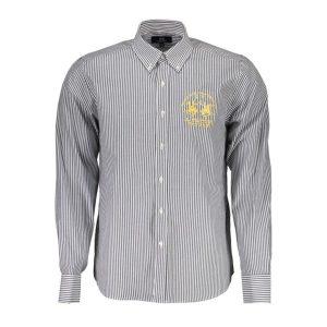 Áo Sơ Mi Nam La Martina Thêu Logo Kẻ Sọc XMC007PP340_D656FED_BLUS7001 Màu Xanh Size M - Duy Hoang