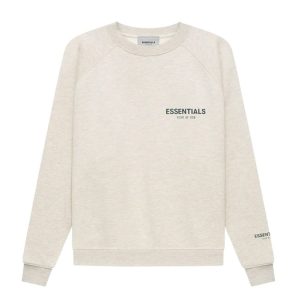 Áo Sweater Fear Of God Essentials Pullover Crewneck Light Heather Oatmeal Màu Xám Nhạt - Duy Hoang