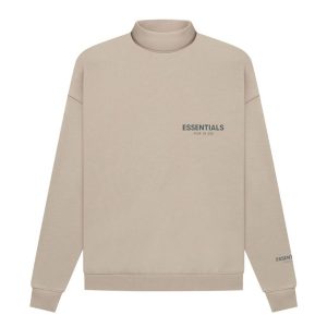 Áo Sweater Fear Of God Essentials Pullover Mockneck String Màu Nâu Nhạt - Duy Hoang
