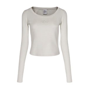 Áo Thun Dài Tay Nữ Badblood Beyond Soft Scoop Neck Long Sleeve Cream Màu Trắng Kem Size S - Duy Hoang