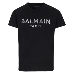 Áo Thun Nam Balmain Black T-Shirt With Logo BV8P11 Z0057 930AG Màu Đen Size 14 - Duy Hoang