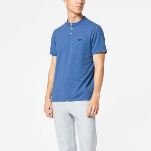 Áo Thun Nam Dockers Mock Neck Polo Slim Fit 872980006 Màu Xanh Blue - Duy Hoang