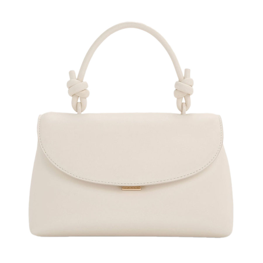 Balo Nữ Charles & Keith CNK Sammie Knotted-Handle Two-Way Cream CK2-60271630 Màu Cream - Duy Hoang