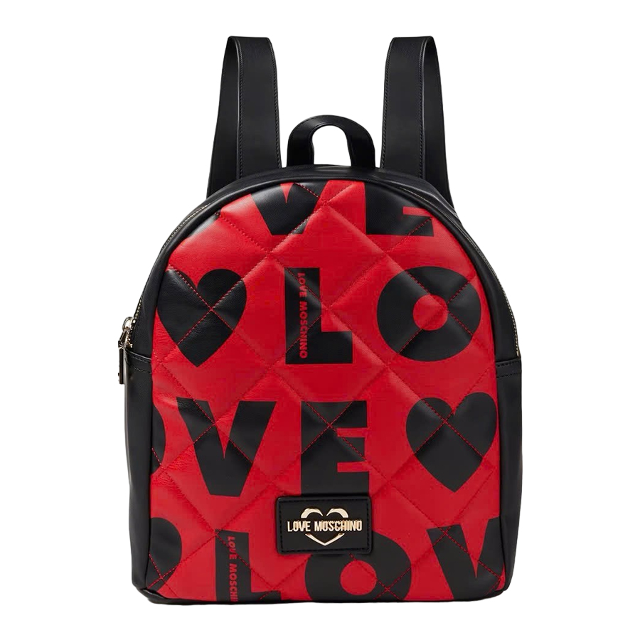 Balo Nữ Love Moschino Quilted Backpack Rosso And Nero Màu Đỏ Phối Đen - Duy Hoang