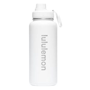 Bình Giữ Nhiệt Lululemon Water Bottle Back To Life Clear Bottle Straw Lid - White Màu Trắng 350ml - Duy Hoang