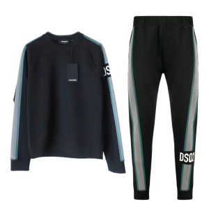 Bộ Quần Áo Nỉ Nam Dsquared2 Contrast Striped Màu Đen Size L - Duy Hoang