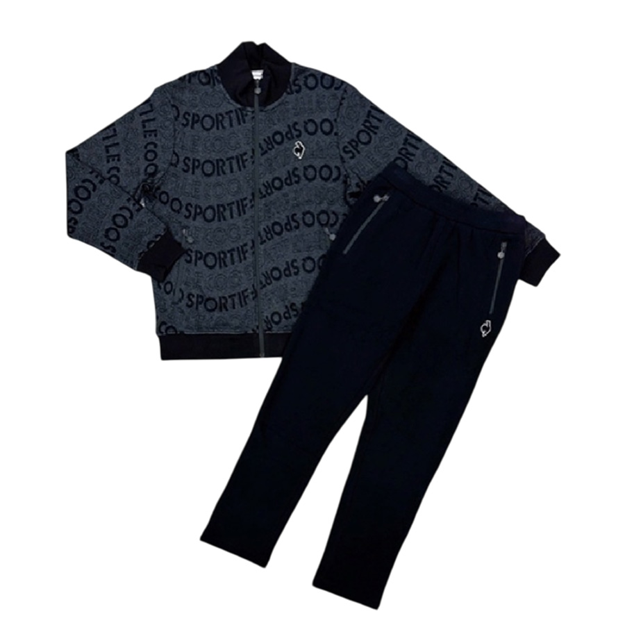 Bộ Quần Áo Nỉ Nam Le Coq Sportif Sweatshirts Màu Đen/Xám Size L (Form Á) - Duy Hoang