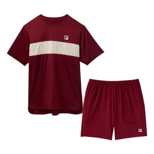 Bộ Thể Thao Nam Fila Tennis Essentials Màu Đỏ Đô Size M (Form Âu) - Duy Hoang