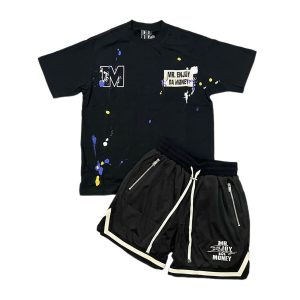 Bộ Thể Thao Nam Mr. Enjoy Da Money MEDM Splashed Ink Hip Hop Màu Đen Size S - Duy Hoang