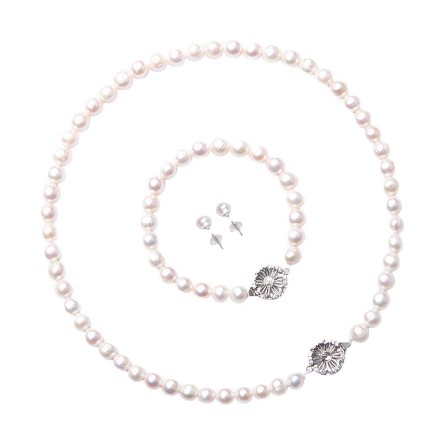 Bộ Trang Sức Ngọc Trai Nữ Jessica Pearl Blooming Spring JS19 Màu Trắng Ngà - Duy Hoang