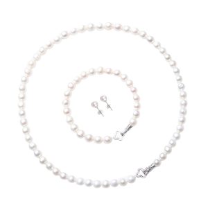 Bộ Trang Sức Ngọc Trai Nữ Jessica Pearl Lucky Leaf JS17 Màu Trắng Ngà - Duy Hoang