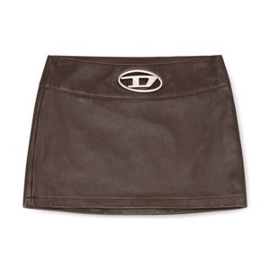 Chân Váy Diesel Leather Mini Skirt With Metal Logo A149590BNDR7ES Màu Nâu Size 38 - Duy Hoang