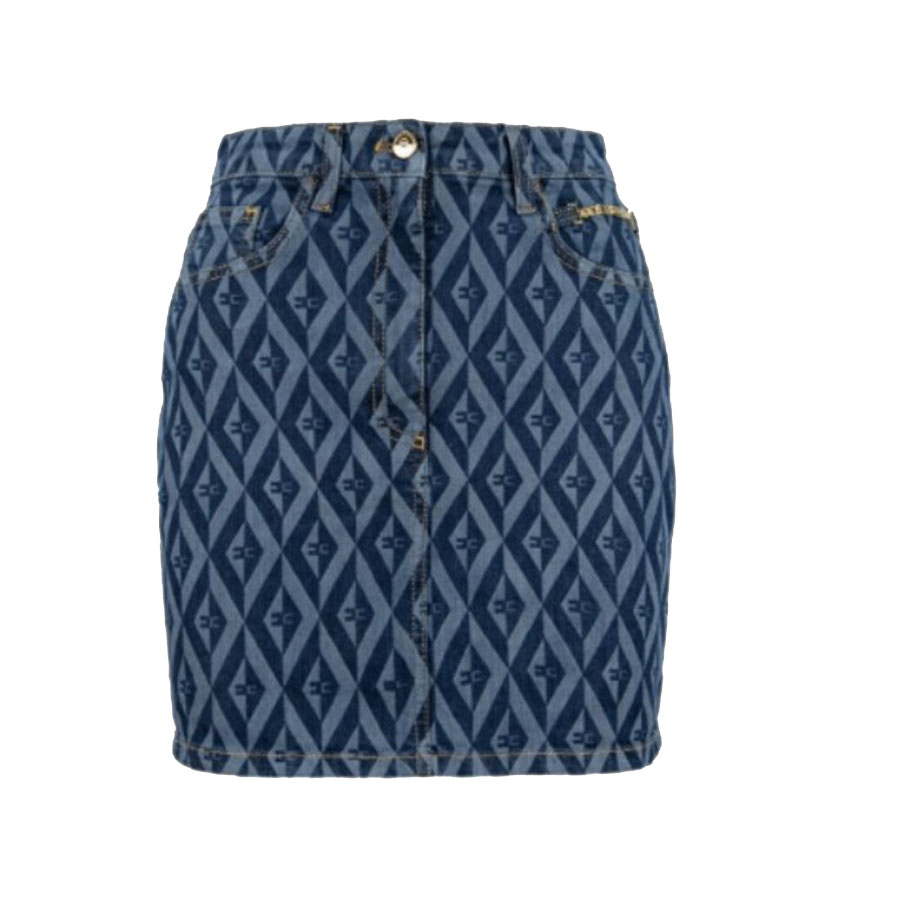 Chân Váy Nữ Elisabetta Franchi In Blue Denim - GJ23D36E2 104 B Màu Xanh Size 40 - Duy Hoang