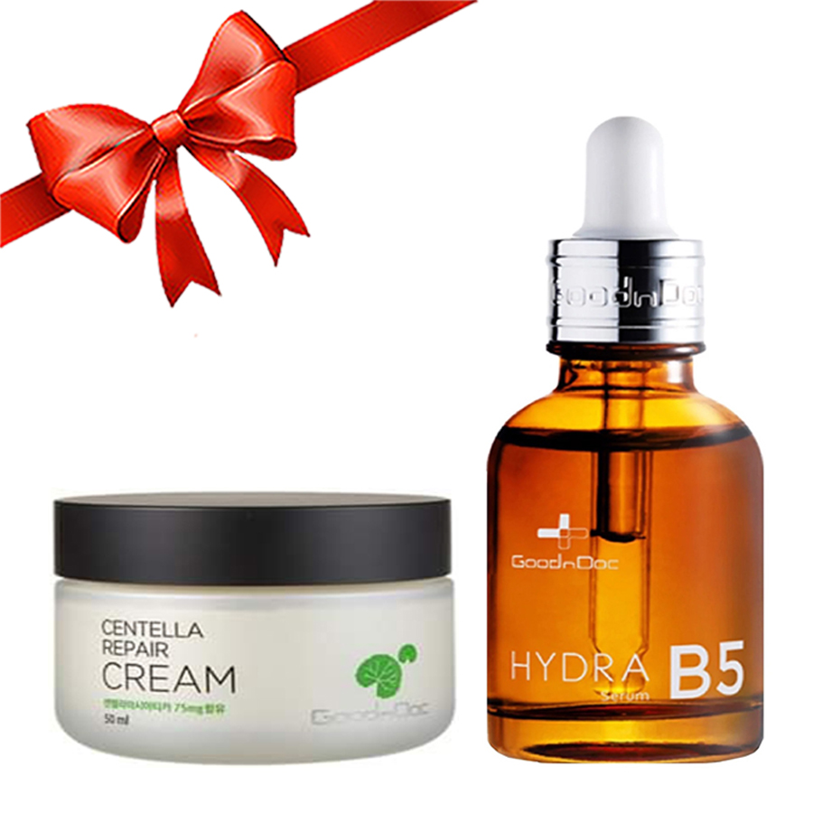Combo Dưỡng Da Goodndoc ( Serum B5 + Kem Dưỡng Rau Má Centella Repair) - Duy Hoang