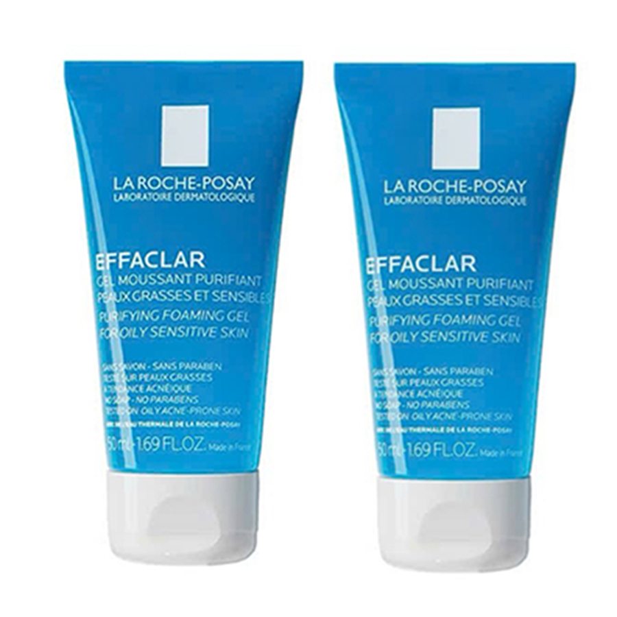 Combo Gel Rửa Mặt Tạo Bọt La Roche-Posay Effaclar Purifying Foaming (50ml x 2) - Duy Hoang