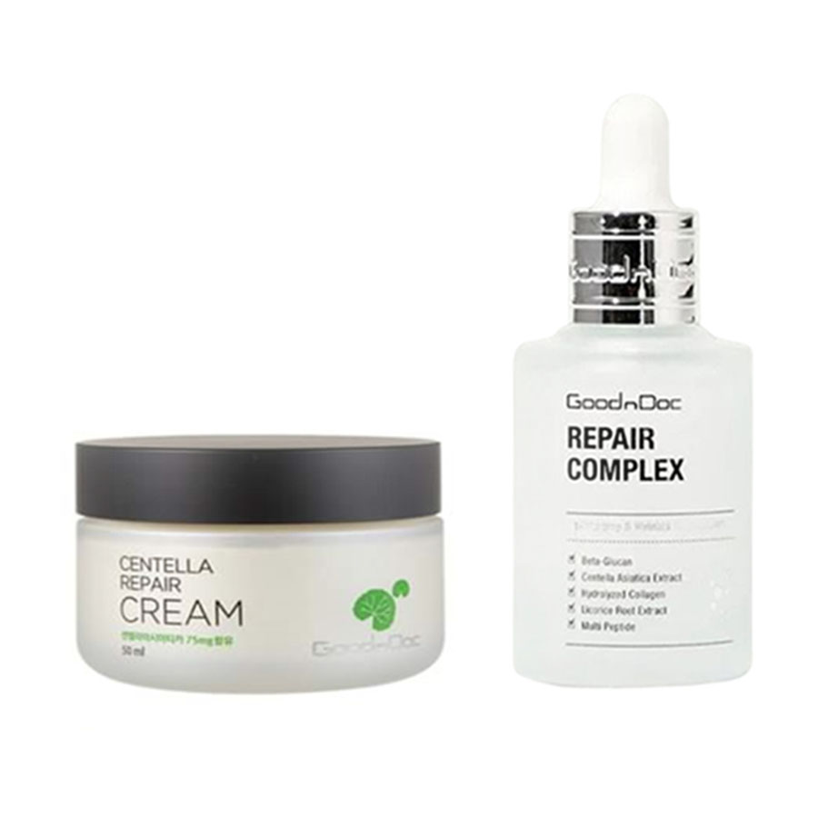Combo Kem Dưỡng Goodndoc Centella Repair Và Serum Repair Complex (50ml + 30ml) - Duy Hoang