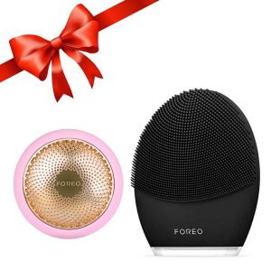 Combo Máy Rửa Mặt Foreo Luna 3 Đen + Máy Đắp Mặt Nạ Foreo UFO Màu Hồng Nhạt - Duy Hoang