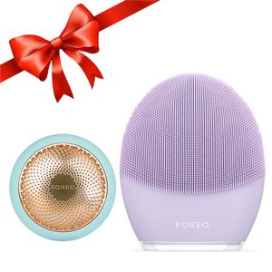 Combo Máy Rửa Mặt Foreo Luna 3 Tím + Máy Đắp Mặt Nạ Foreo UFO Màu Xanh Nhạt - Duy Hoang
