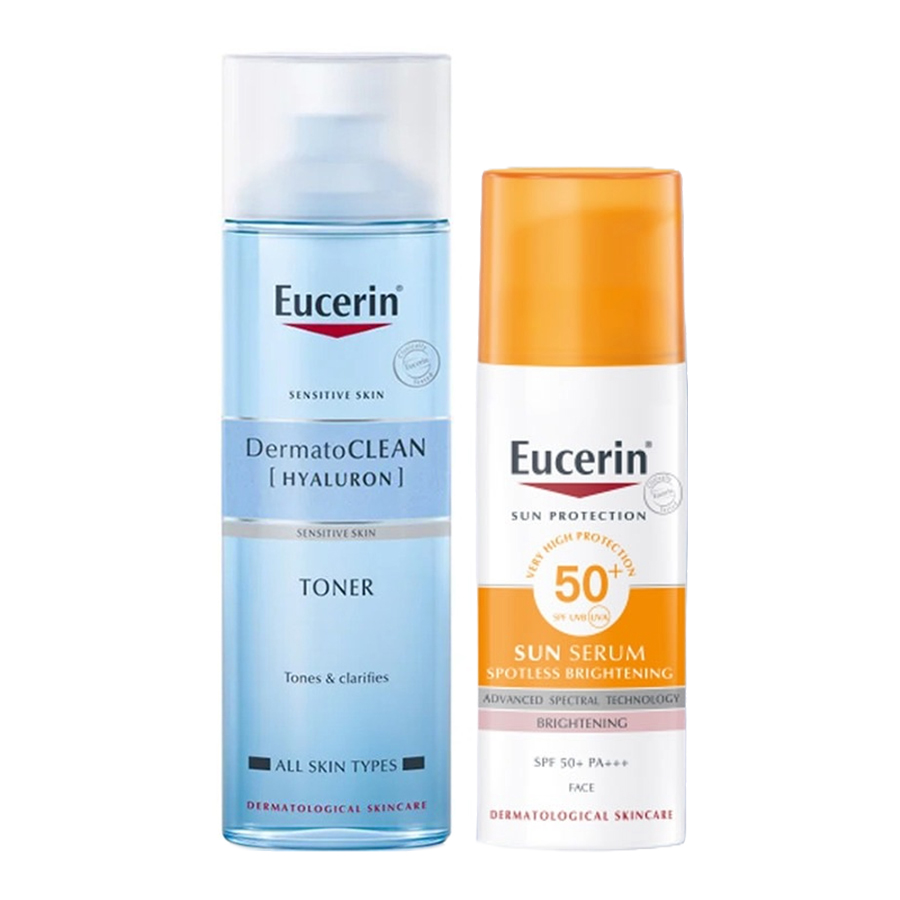 Combo Toner Cho Da Nhạy Cảm + Kem Chống Nắng Eucerin Sun Serum SPF50+ PA +++ (200ml + 50ml) - Duy Hoang