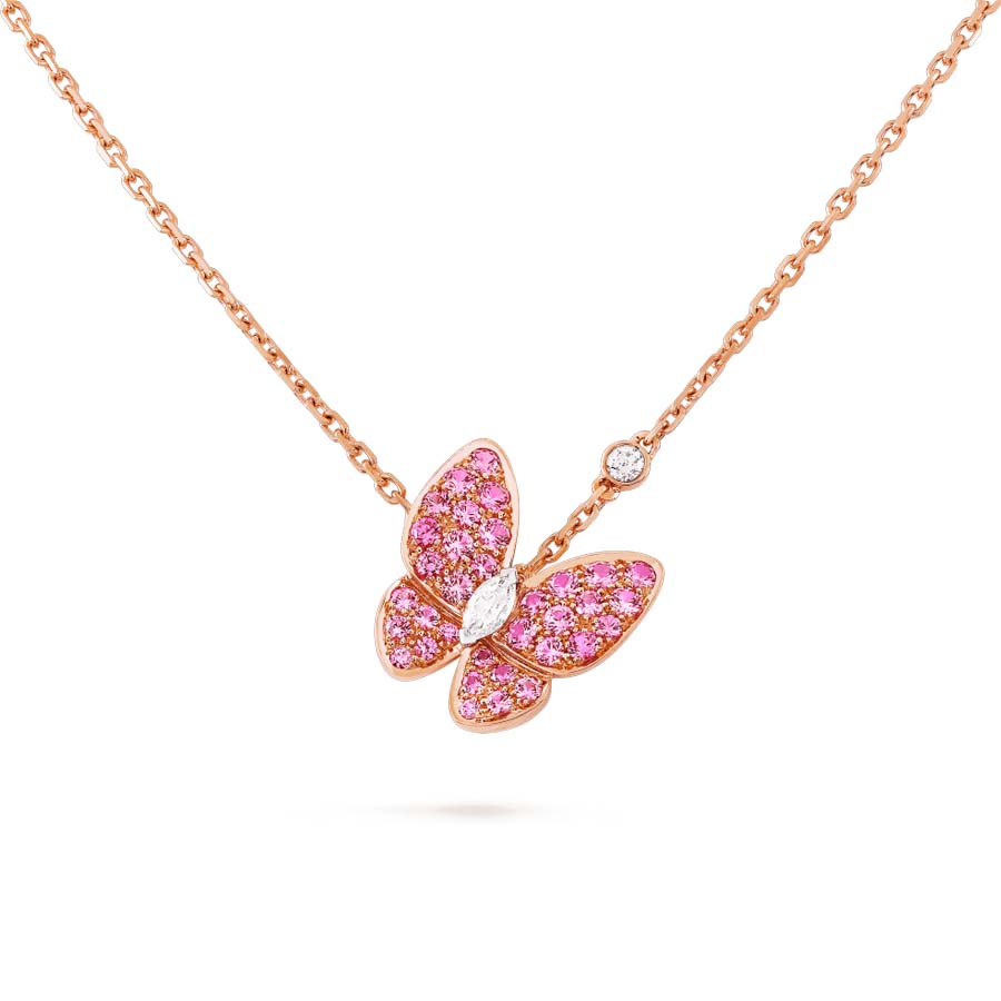 Dây Chuyền Jewery Luxury Two Butterfly Pendant Vàng Hồng - Duy Hoang