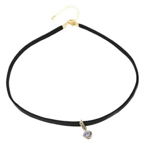 Dây Chuyền Choker Nữ Lili Jewelry Dây Da Mặt Tròn Orborne LILI_566259 Màu Vàng Gold - Duy Hoang