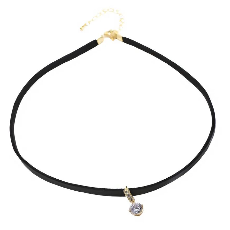 Dây Chuyền Choker Nữ Lili Jewelry Dây Da Mặt Tròn Orborne LILI_566259 Màu Vàng Gold - Duy Hoang