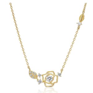 Dây Chuyền Huy Thanh Jewelry Madermoiselle DCMAMD 599 - 14K - Đá CZ Trắng Màu Vàng Gold - Duy Hoang