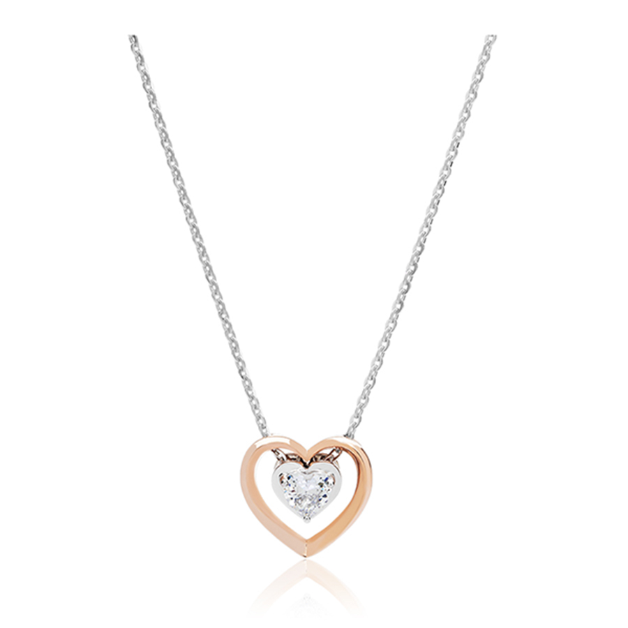 Dây Chuyền Huy Thanh Jewelry Madermoiselle DCMAMD 607 - 14K - Đá CZ Trắng Màu Bạc/Vàng Hồng - Duy Hoang