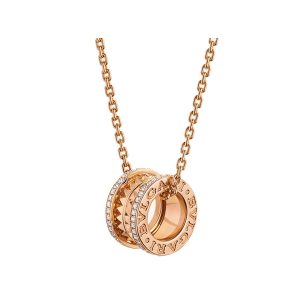 Dây Chuyền Nữ Jewery Luxury B.ZERO1 Rock 18K Rose Gold Pendant Necklace With Pavé Diamonds Màu Vàng Hồng - Duy Hoang