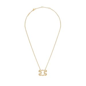 Dây Chuyền Nữ Celine Triomphe Frame Large Necklace In Brass With Gold Finish Gold Màu Vàng - Duy Hoang
