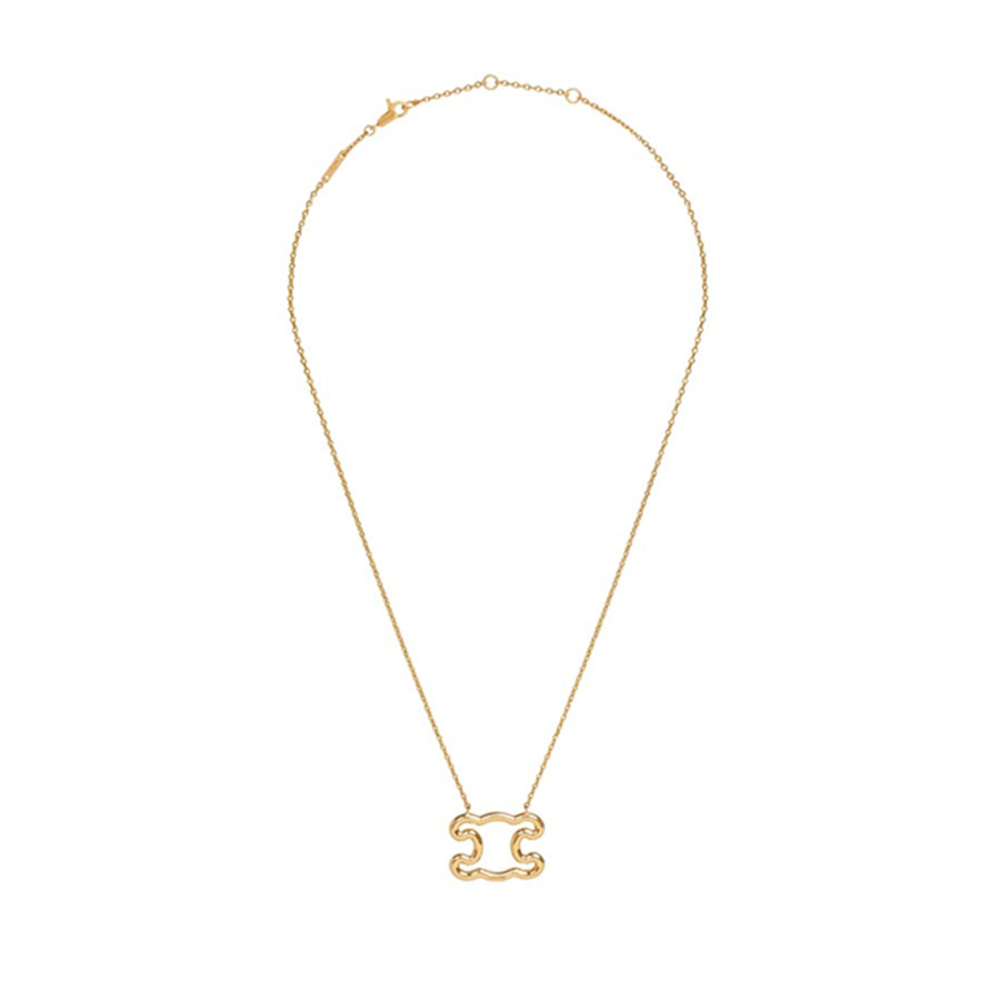 Dây Chuyền Nữ Celine Triomphe Frame Large Necklace In Brass With Gold Finish Gold Màu Vàng - Duy Hoang
