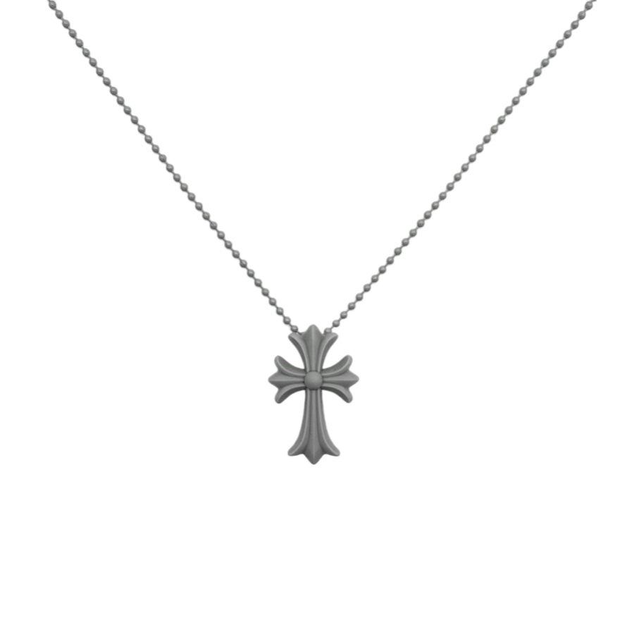 Dây Chuyền Nữ Chrome Hearts Grey Cross Silicone Necklace Màu Xám - Duy Hoang