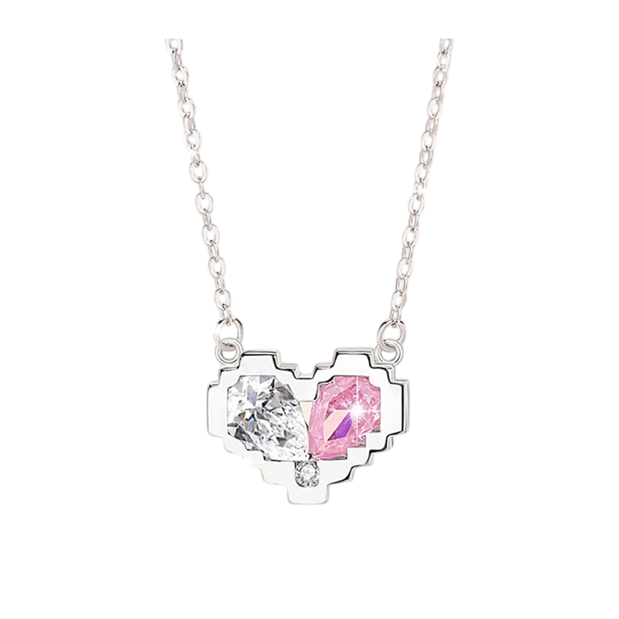 Dây Chuyền Nữ Lili Jewelry Bạc Đính Đá CZ Hình Trái Tim Cassandra LILI_105135 Màu Bạc Hồng - Duy Hoang