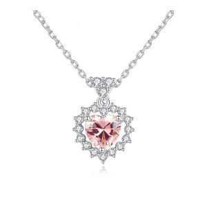 Dây Chuyền Nữ Lili Jewelry Bạc Đính Đá CZ Hình Trái Tim Kiana LILI_098163 Màu Bạc Hồng - Duy Hoang