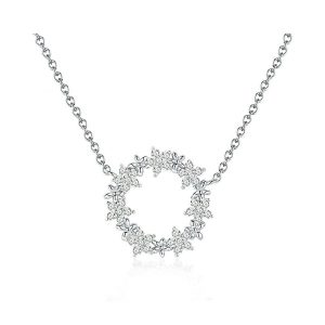 Dây Chuyền Nữ Lili Jewelry Bạc Đính Đá CZ Hình Vòng Hoa Zaylee LILI_105491 Màu Bạc - Duy Hoang