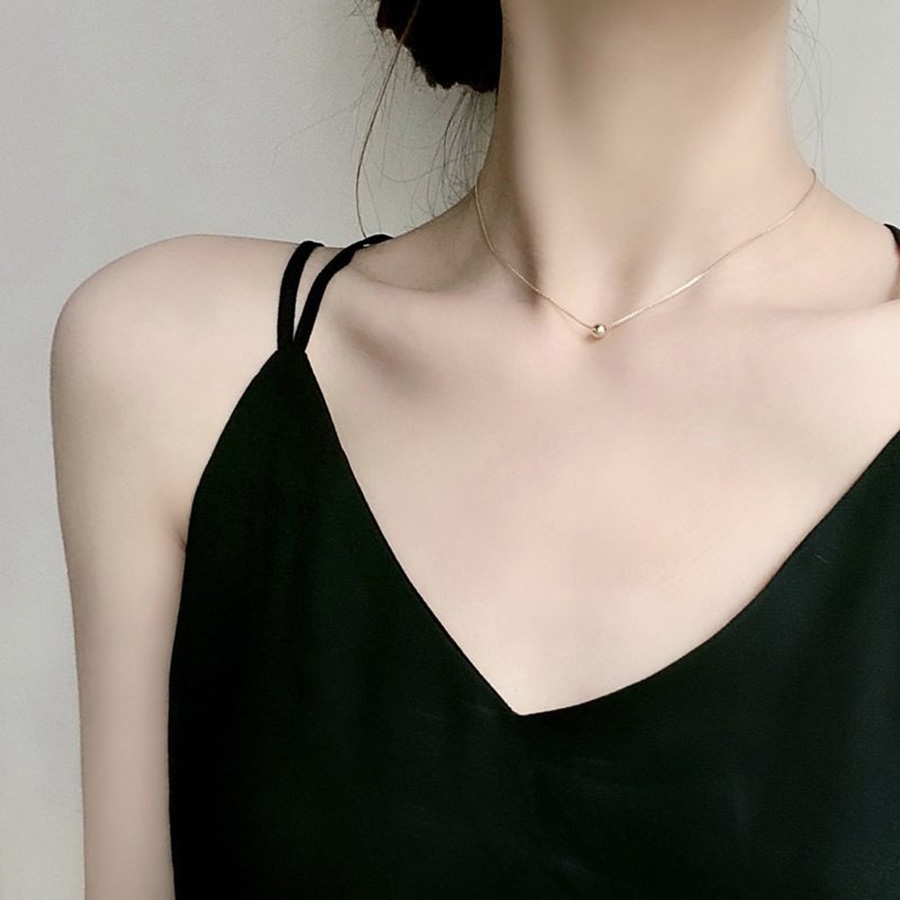 Dây Chuyền Nữ Lili Jewelry Choker Bạc Nữ Hạt Đậu Nhỏ LILI_295669 Màu Vàng - Duy Hoang