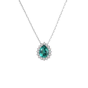 Dây Chuyền Nữ Lili Jewelry Đính Đá CZ Hình Giọt Nước Jazmin LILI_098019 Màu Xanh Lá - Duy Hoang